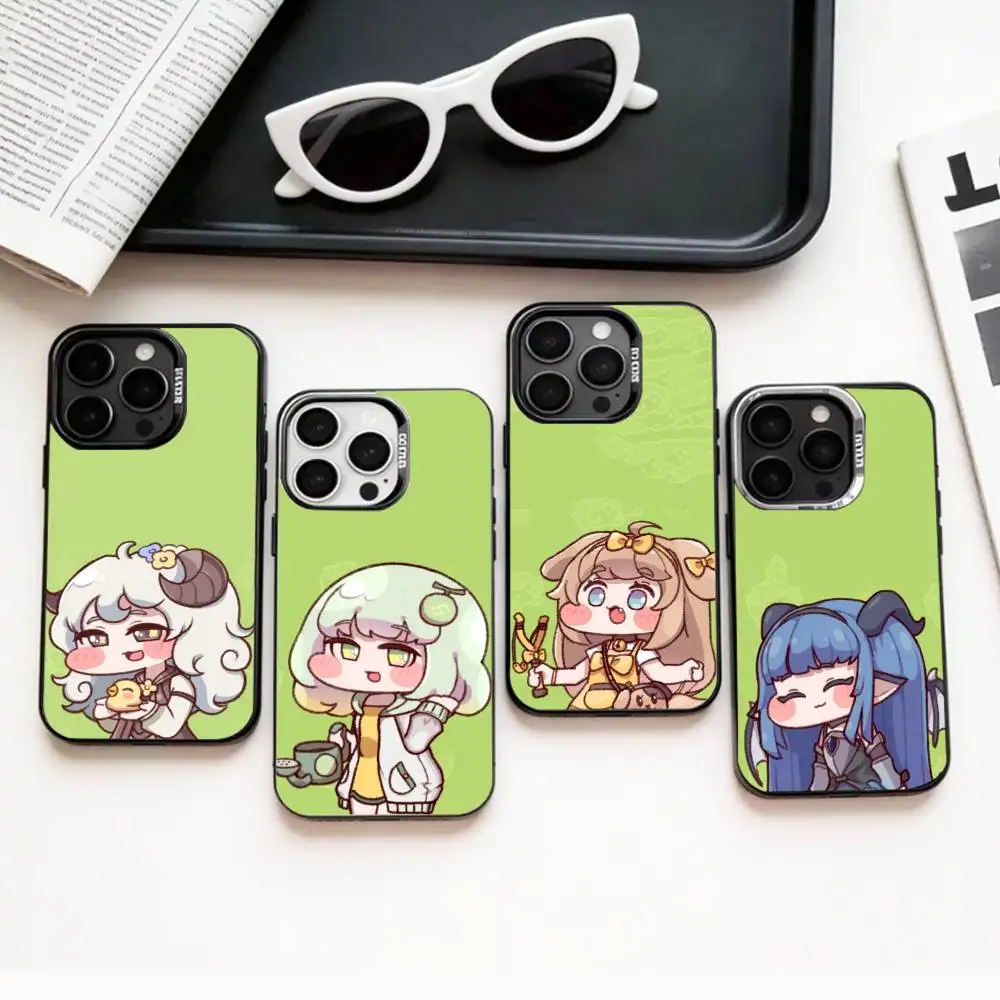 

card G-Game T-Trickcal Chibi Go Phone Case For iPhone17,16,15,14,13,12,11 Plus,Pro Max Colored Silver Plated Inside Cover