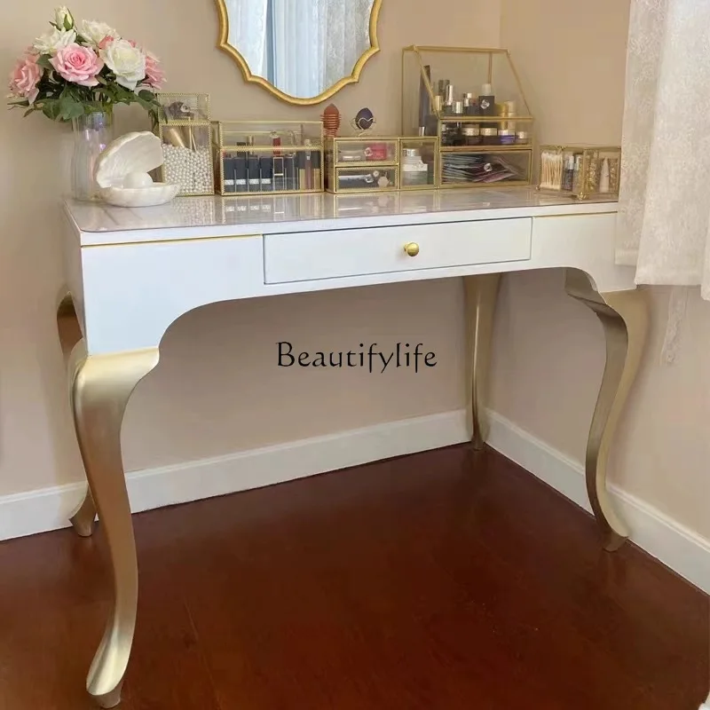 

American dressing table light luxury modern simple small dressing table women's bedroom solid wood