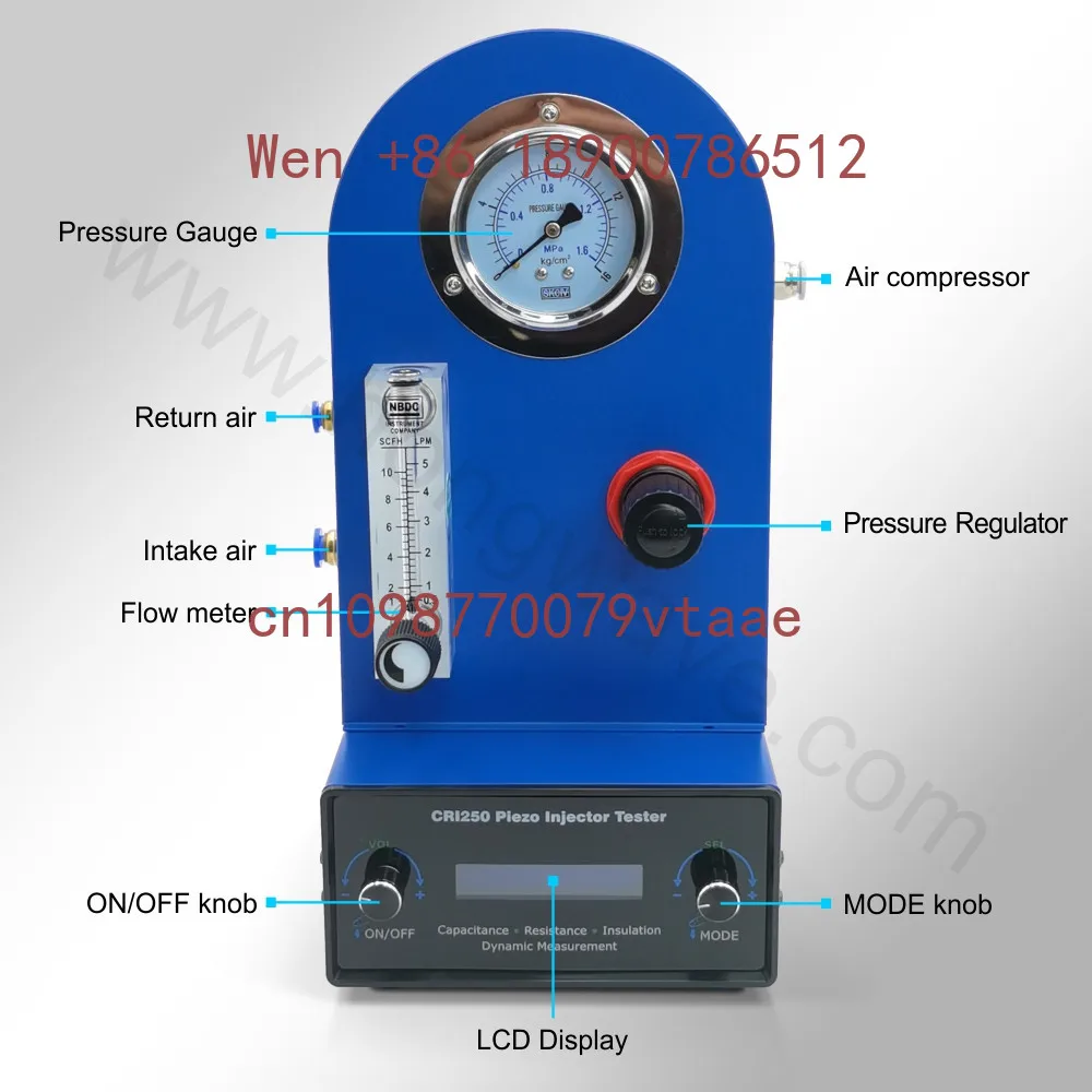 HWAUT CRI250 injector + piezo injector air gap flow tester