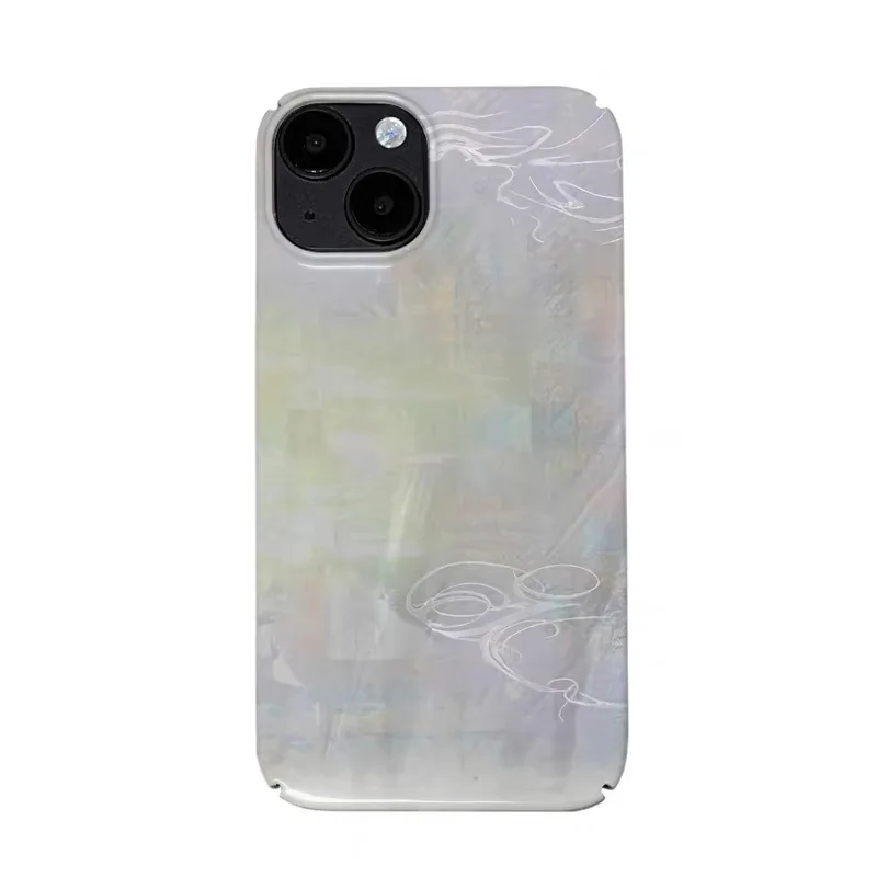 

Ins Colorful Gradient Purple Lines Case for IPhone 16E 15 14 13 Pro Max 12 Mini 11 Pro Plus Shockproof Protective Hard PC Cover