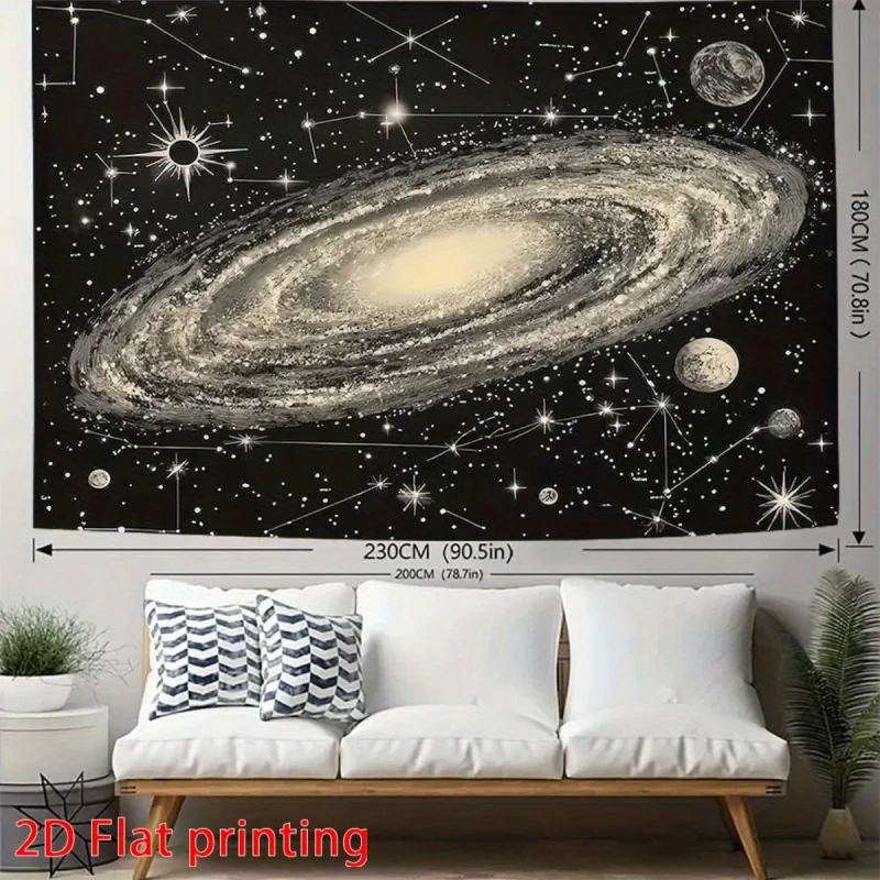 VIKAMA Galaxy Planet Tapestry Wall Art Hanging Starry Sky Astronomical Space Themed Bedroom Living Room Decor Aesthetic