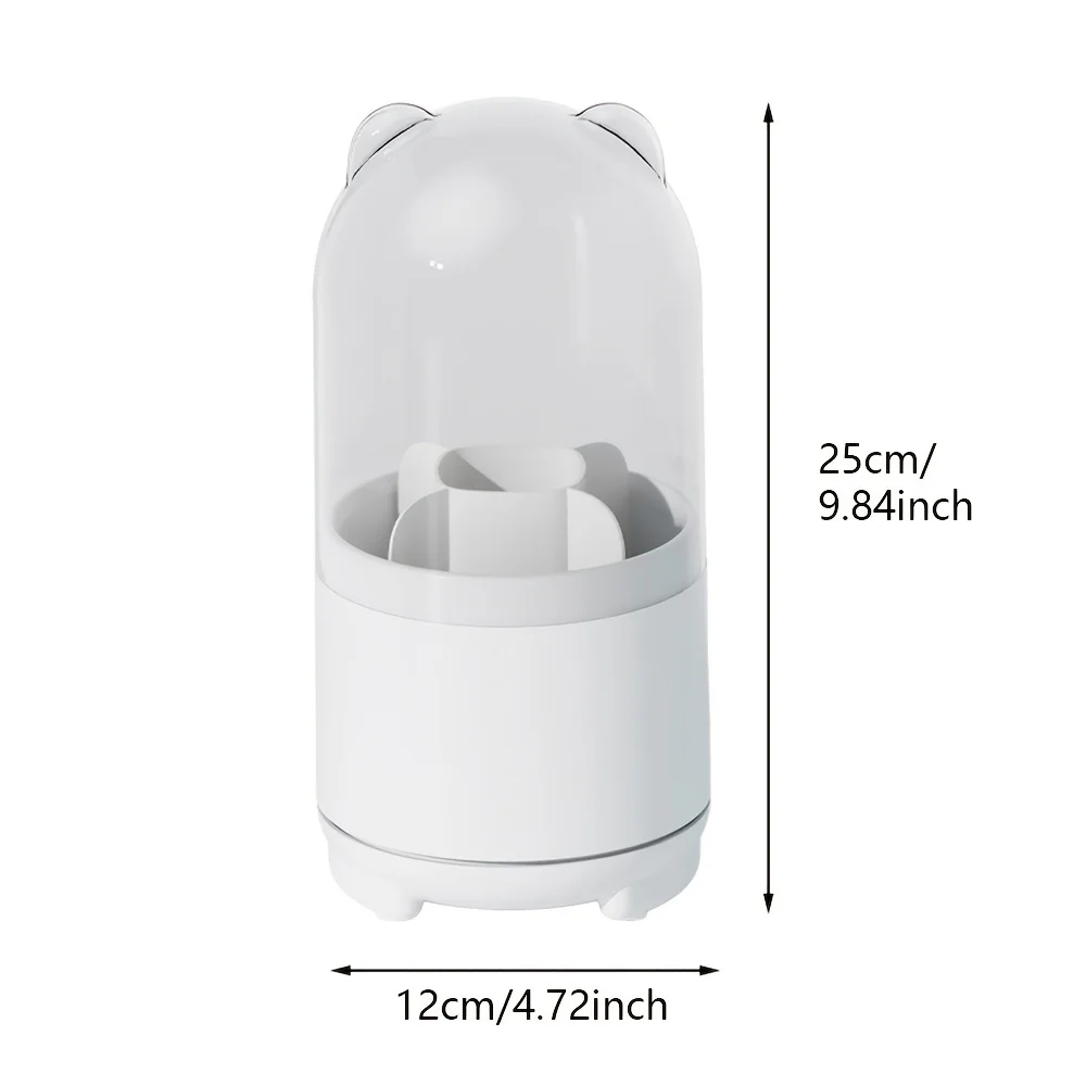1pc ° Rotating Makeup  Box, Detachable  Box, Transparent Dust-proof Pen Holder, Eyeshadow Brush Holder, Lipstick  Box, Desktop