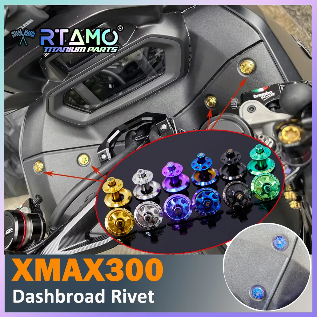 RTAMO Gr5 Titanium Bolt Dashboard Rivet Expanding Rivet for Yamaha Xmax 300 Tmax 560 Nmax 155 Honda Forza 350
