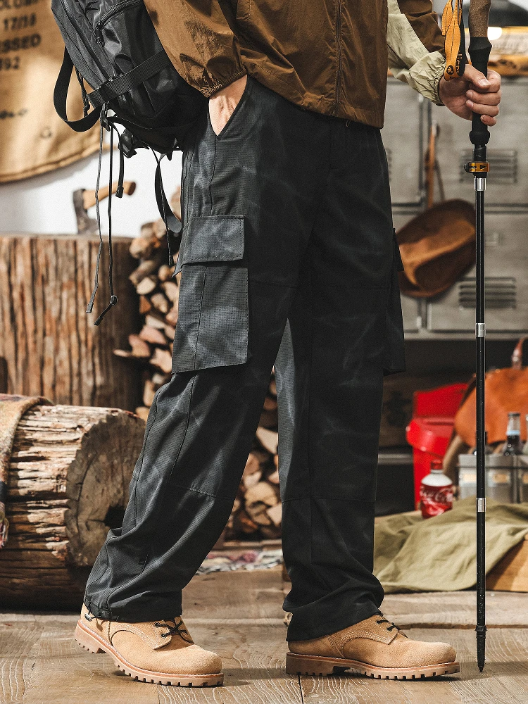 

Американские уличные камуфляжные рабочие брюки, мужские летние свободные брюки прямого кроя, повседневные брюки из ледяного шелка, тонкая модель