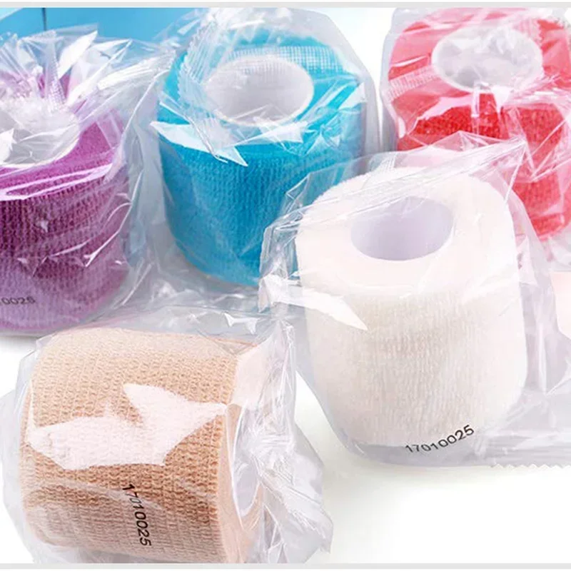 10 pçs descartável cor bandagem tatuagem esporte envoltório fita autoadesiva bandagem elástica tatuagem maquiagem permanente acessórios