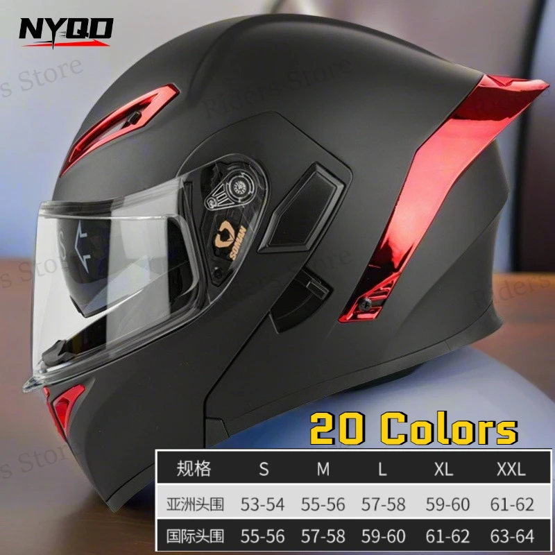 

Full Face Motorcycle Helmet Dual Visor Flip Up Modular Unisex All Season for Men Women