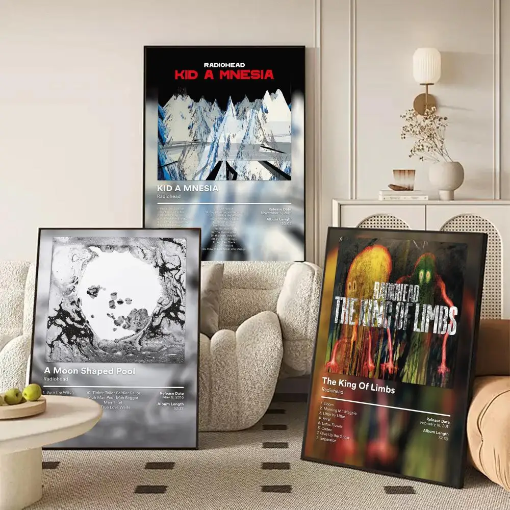 Singer R-Radiohead Poster Waterproof Self-Stick Wall Art Stickers, Removable Wall Decor for Living Room and Bedroom