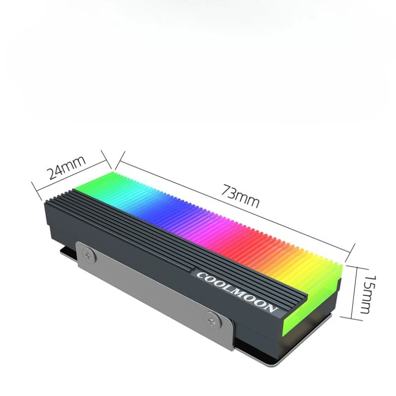 5V ARGB M.2 2280 SSD Full Aluminum Heatsink Colorful RGB Light Cooler Heat Dissipation Radiator for Desktop PC Computer Hardware view 6