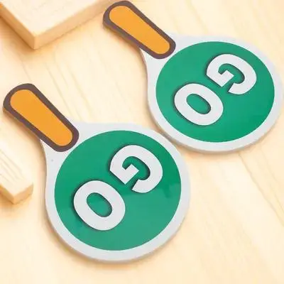 2개입 양면 스톱 핸드헬드 교통 표지판 방수 패들 교실 교통 안전 교육 도구