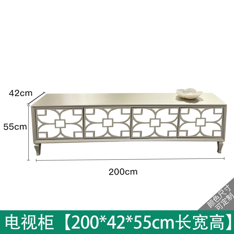 FG solid wood TV cabinet coffee table combination, post-modern living room set, modern simple household unit combination