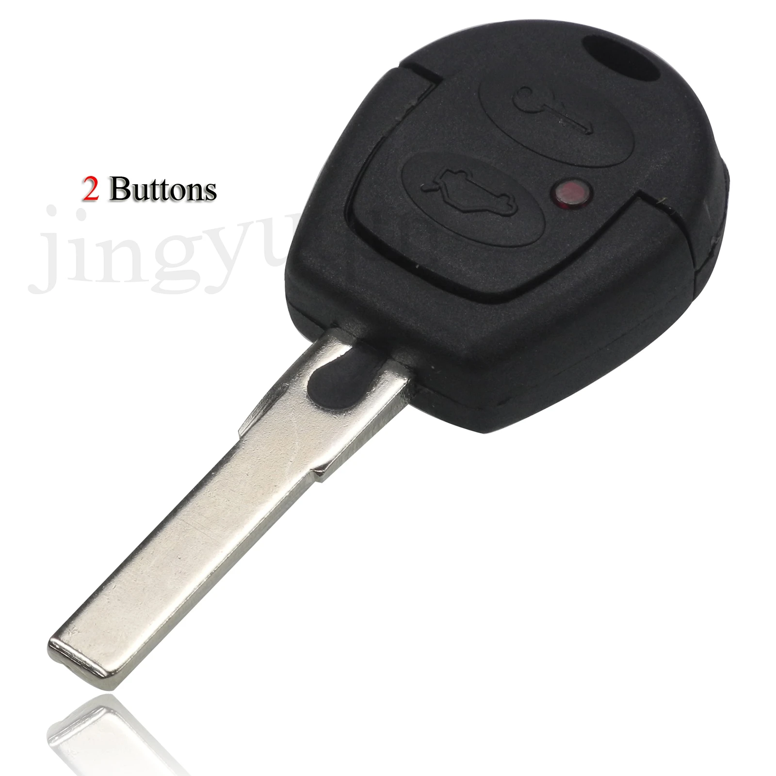 

jingyuqin Car Key Shell For VW Polo Golf Sharan Seat Skoda Fabia Octavia 2Buttons Remote Car Key Case Cover With Uncut Key Blade