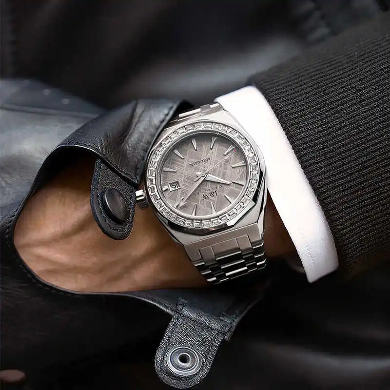 CARNIVAL Natural Meteorite Mechanical Watches High Quality SEIKO Movement Automatic Watch Sapphire Waterproof Relogio Masculino - Image 4