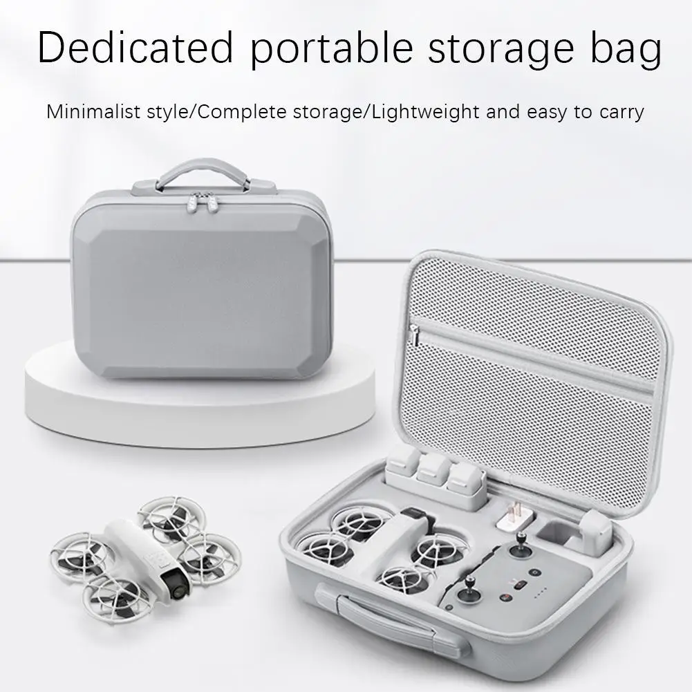 

Storage Bag Protective Carrying Case PU Leather Drop-resistant Hard Shell Handbag for DJI NEO Drones Controller Accessories