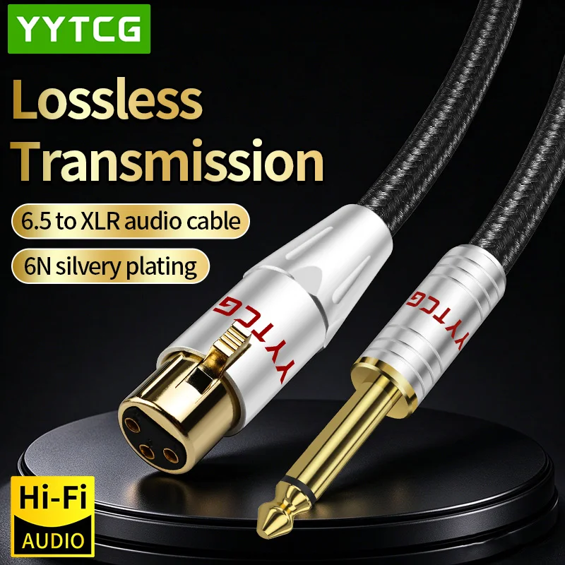 XLR to 6.35mm Audio Cable for Electronic Guitar Mixer Amplifiers AUX 6.5mm to XLR Female Microphone Balanced Analog Audio Cord