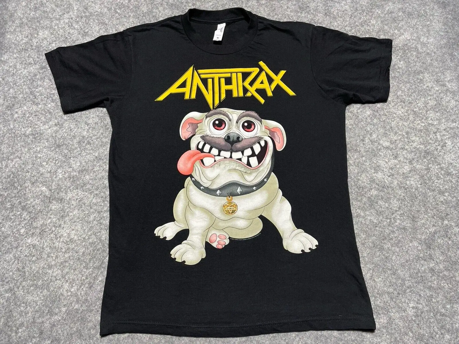 ANTHRAX Heavy Metal Rock Band Group Shirt Big 4 Bulldog 2021 Concert Tour Medium