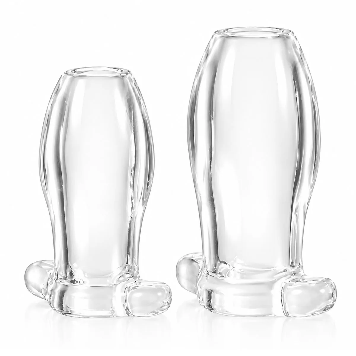 Clear & Black TPE Open Anal Plugs - Smooth Hollow Design for Intense Sensation