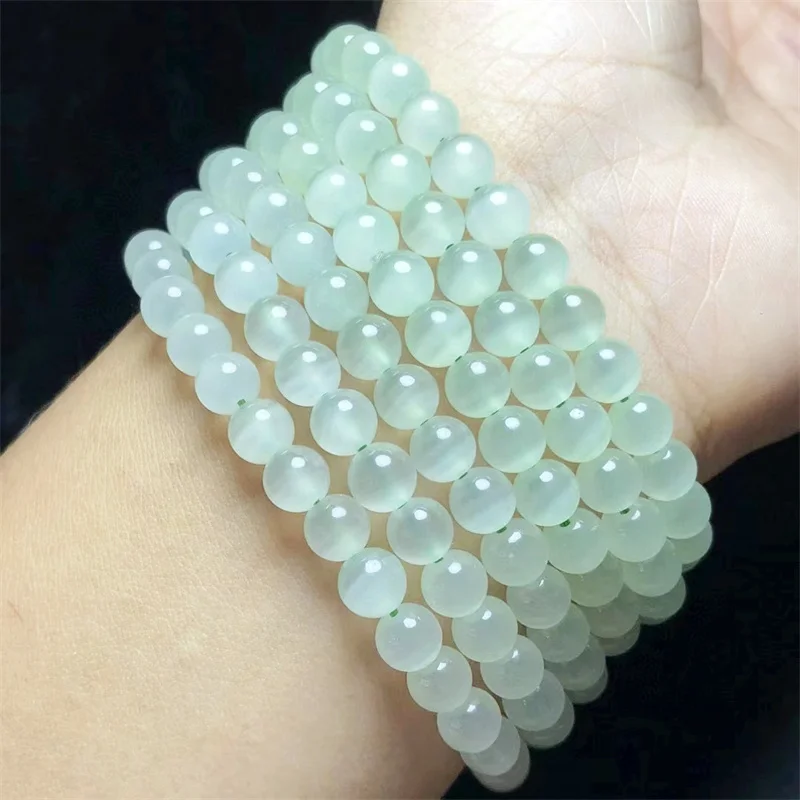 Natural Green Lace Agate Circle Bracelet Fashion Gemstone Crystal Jewelry Bangle Fashion Women Healing Holiday Gift 1pcs