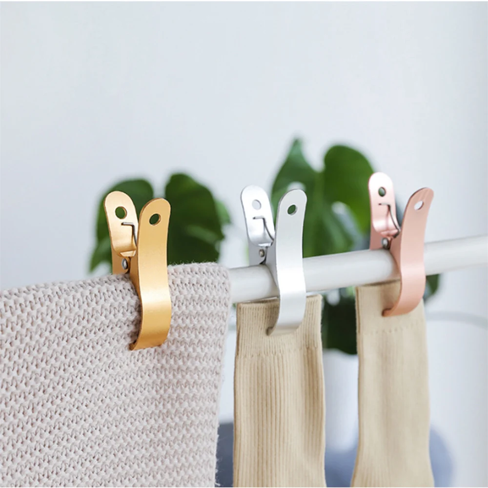 2pcs Laundry Clothes Aluminium Alloy Hanger Clips Towel Clothes Pegs Clothespin Beach Sheet Drying Clothes Pegs