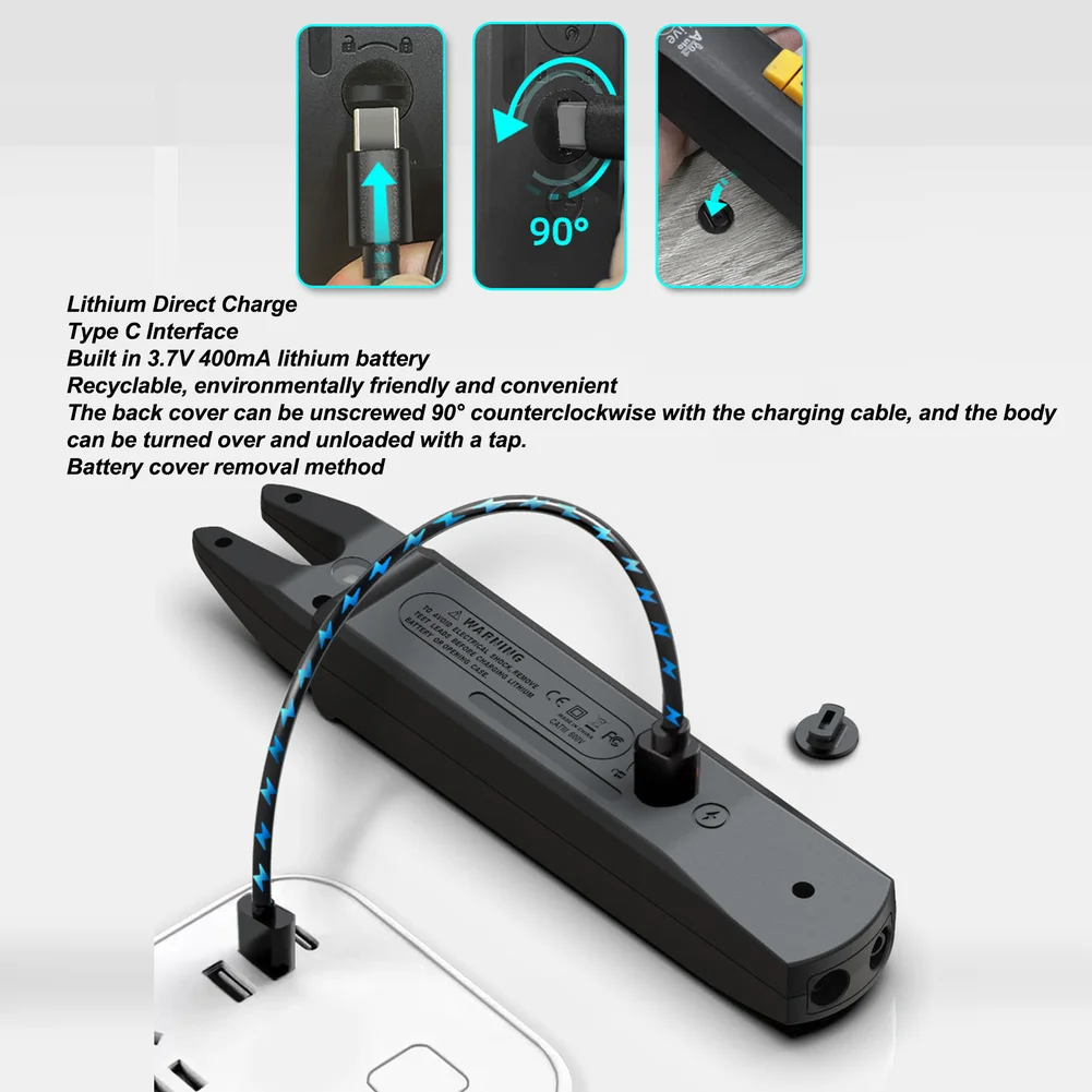 U0 Intelligent Fork Type AC DC Clamp Meter with NCV Detection Auto Ranging Circuit Breaker Alarm Live Wire Identification