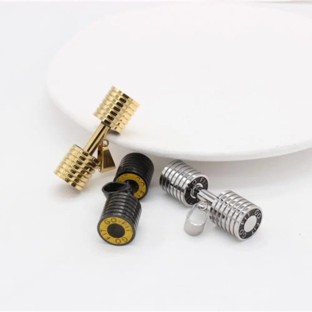 Strength Training Dumbbell Necklace Alloy Retro Fitness Series Pendants Smooth Creative Dumbbell Sports Necklace