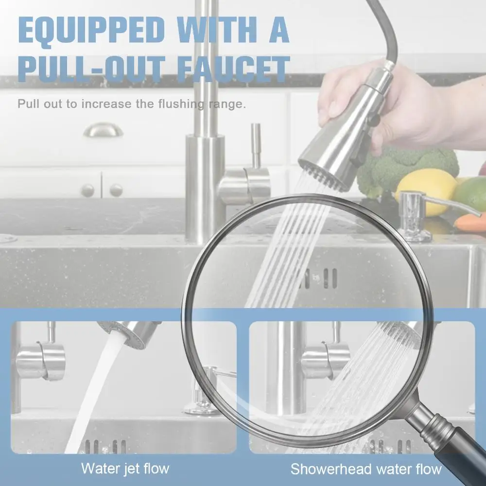 

Single Bowl Kitchen Sink with Faucet Multifunctional Sink with Faucet and Multiple Accessories for Workstation and Prep Kitchen