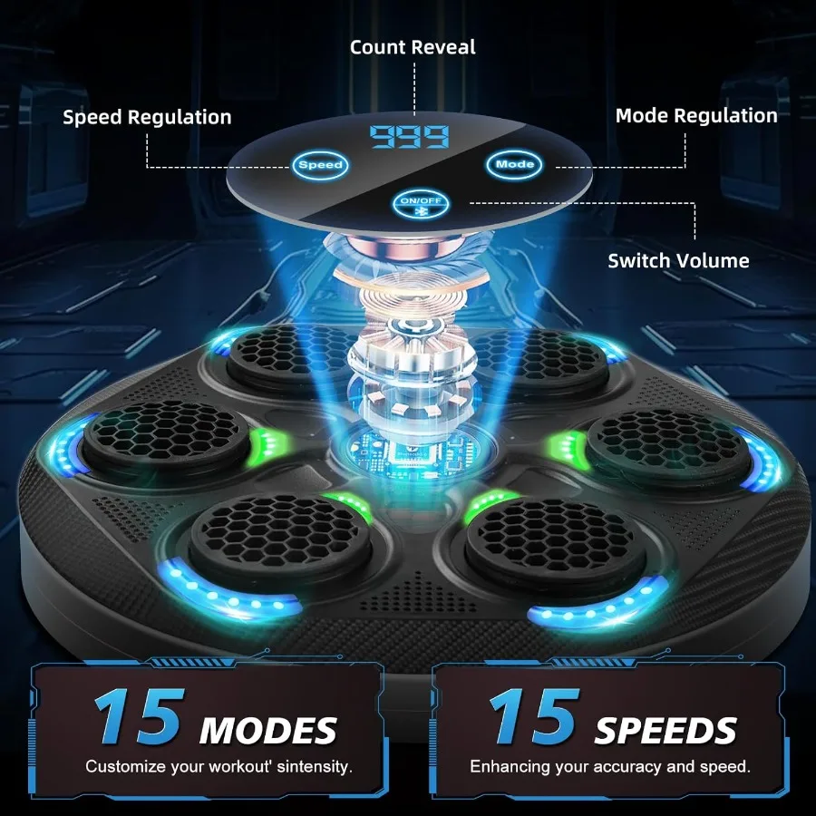 Smart Music Boxing Machine for Adults and with Bluetooth Connectivity WallMounted Electronic Punching Bag with Integrated Boxin
