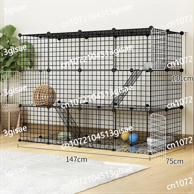 Multi-layer Wrought Iron Cat Cage Home Villa Pet Products Super Large Free Space Indoor Free Assembly Cat House Large Pet Cage