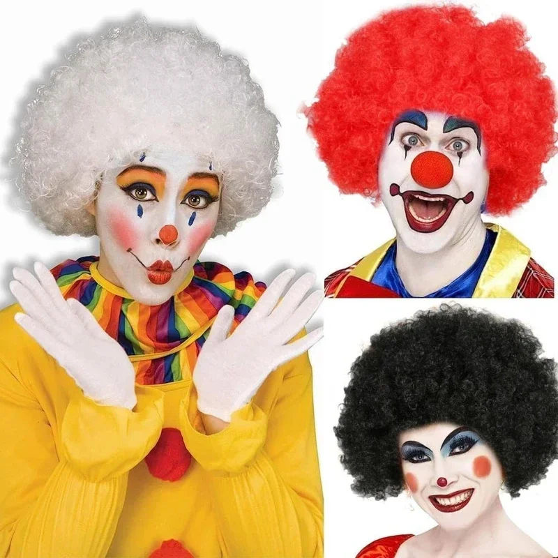 Foot ball Fans Clown performance wig activity props Halloween spooky colorful head cover fluffy Holiday Party Hats stage props