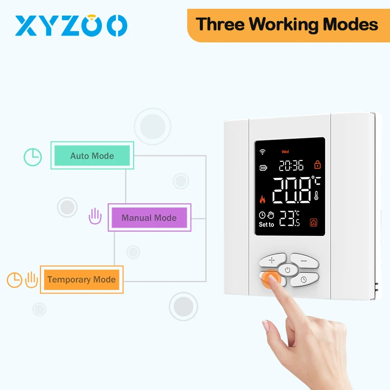 Smart Battery Powered Thermostat Gas Boiler Zigbee Tuya Wifi Floor Heating Smart Temperature Regulator with Alice/Alexa/Google