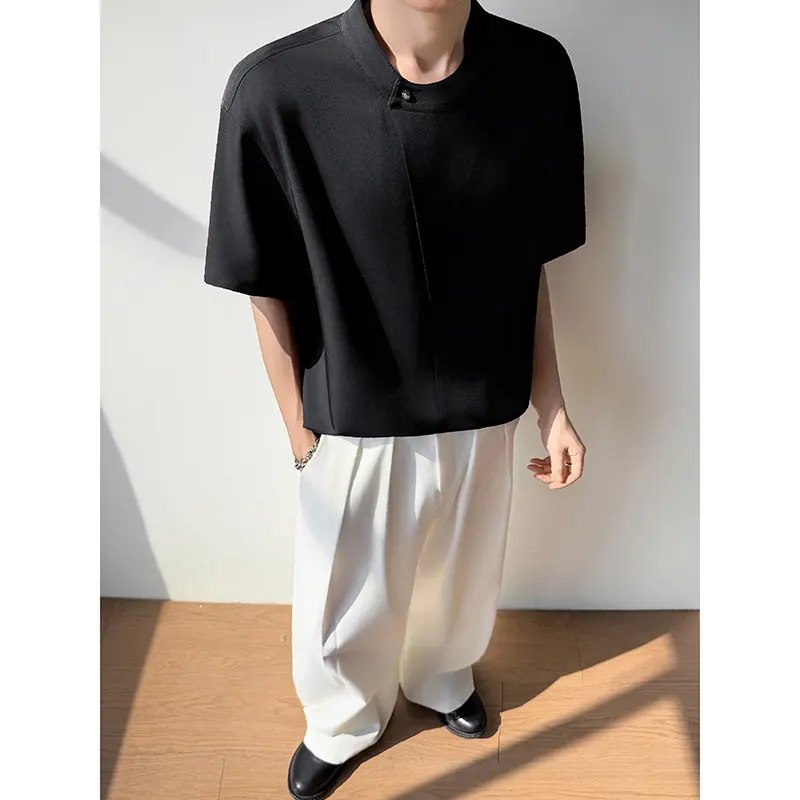 Summer New Style Silk Round-neck Chinese-style Long-sleeved Shirt T-shirt