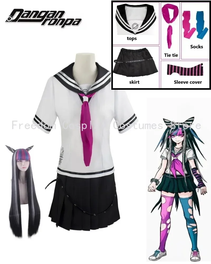 

Anime Danganronpa Cosplay Ibuki Mioda Cosplay Costumes Wig School Jk Uniform Game Dangan Ronpa Halloween Costumes For Women