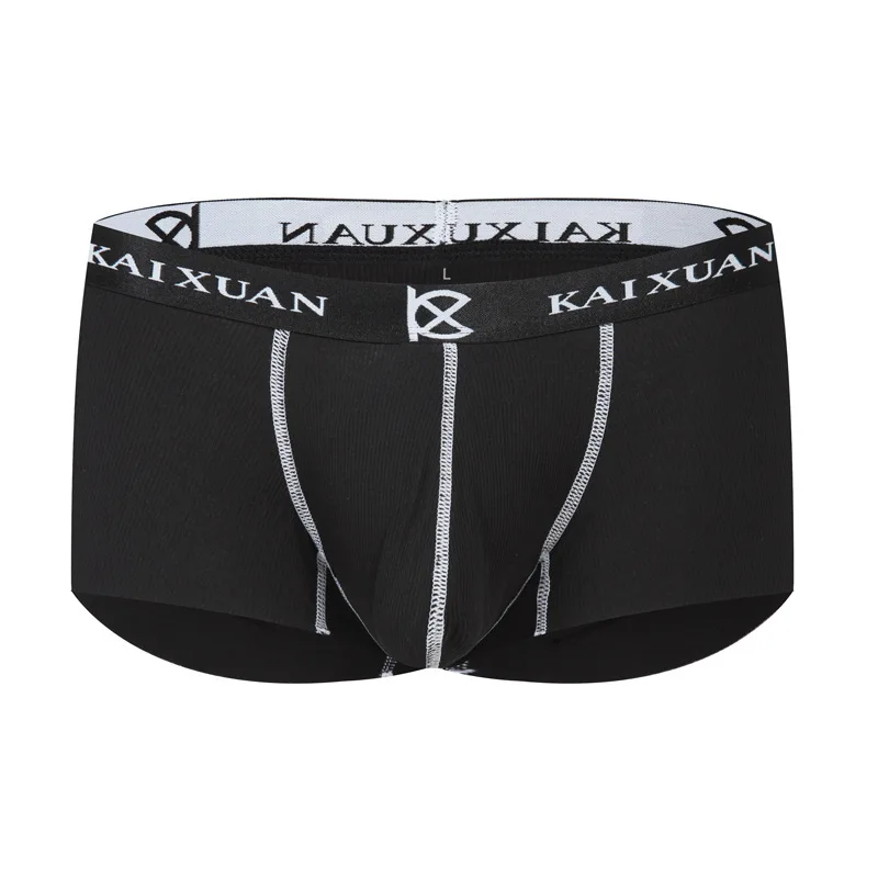 Modal Boxer Shorts for Men Aro Pants One Piece Cut-out Single Color Knitted Low Waist Comfortable Underpants Gay Sexy Underpants