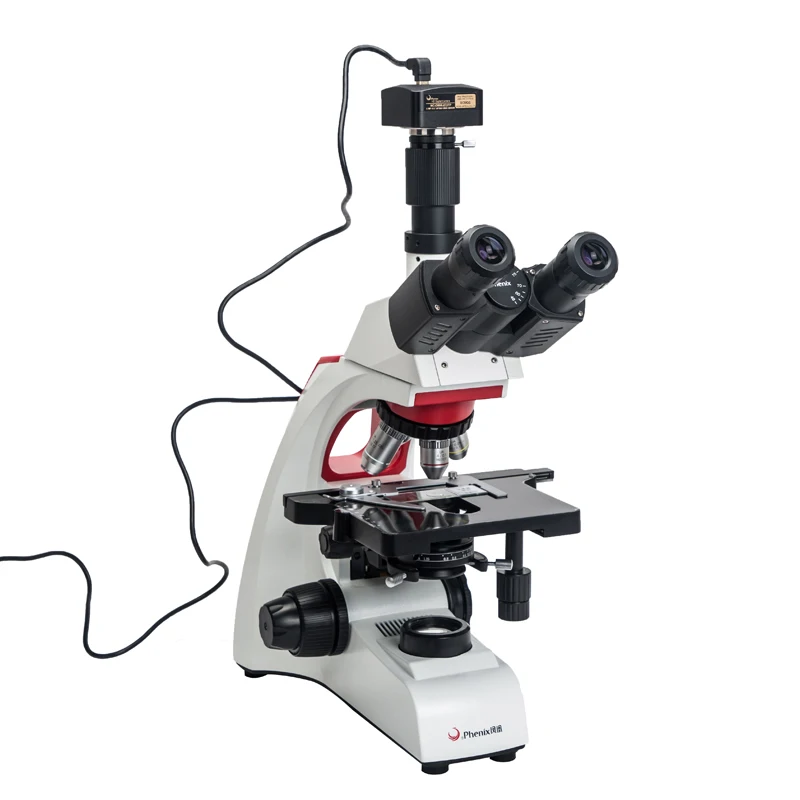 Phenix 40X-1600X Microscope with 5MP CMOS  Live  analysis Biological Trinocular Microscope