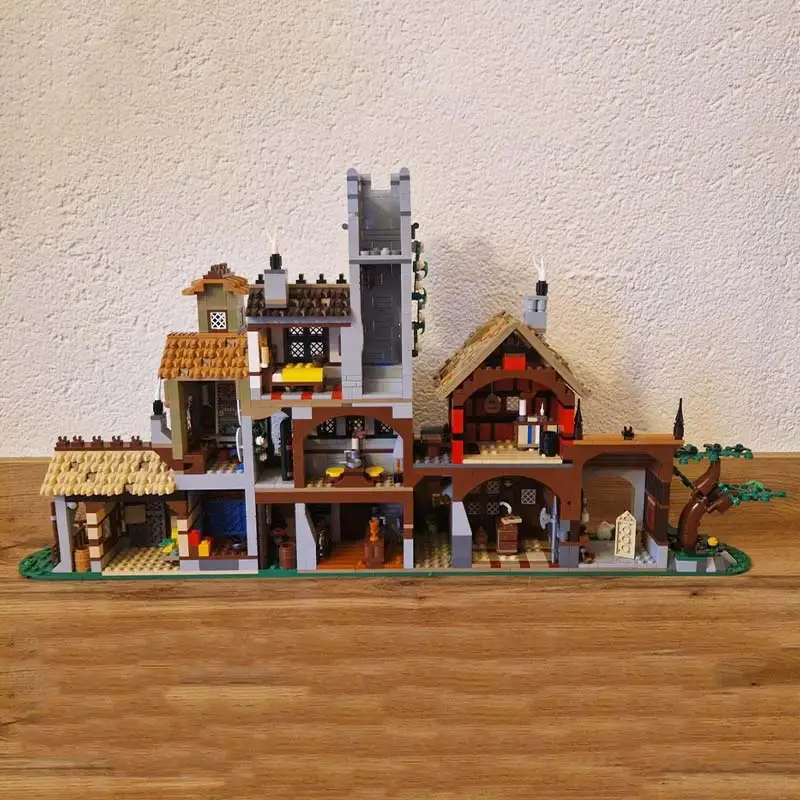 Famous Modern Architecture Scene MOC Building Blocks Medieval Street Scene Modular Architectural Brick Toys Birthday Gifts