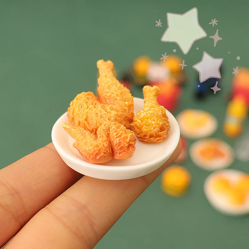 6 uds/10 uds/set casa de muñecas en miniatura hamburguesa con taza de coque modelo de comida rápida para accesorios de escena de juego de cocina