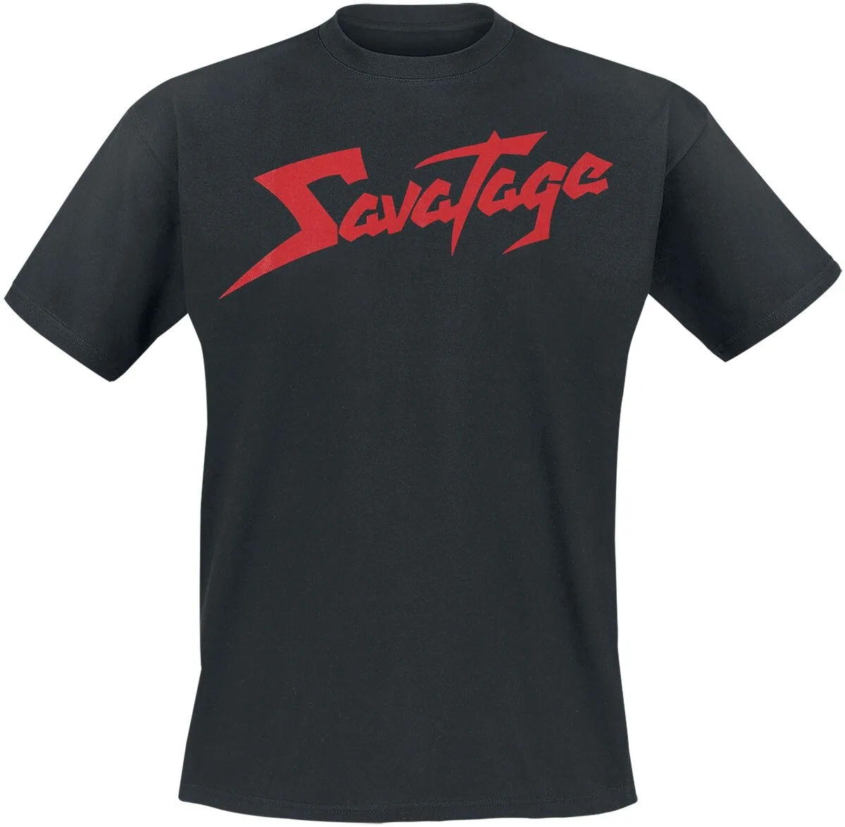Savatage Classic Red Logo Tee, Heavy Metal T-Shirt with Minimalist Band Logo Print, Rock Fan Merch