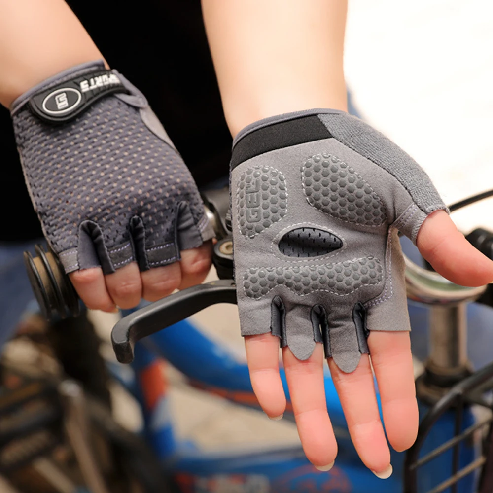 1 Paar Kinder-Fahrradhandschuhe, atmungsaktiv, halbe Finger, Fahrradhandschuhe, rutschfeste Fäustlinge für Outdoor-Sportarten, Rollschuhlaufen – Detail 4