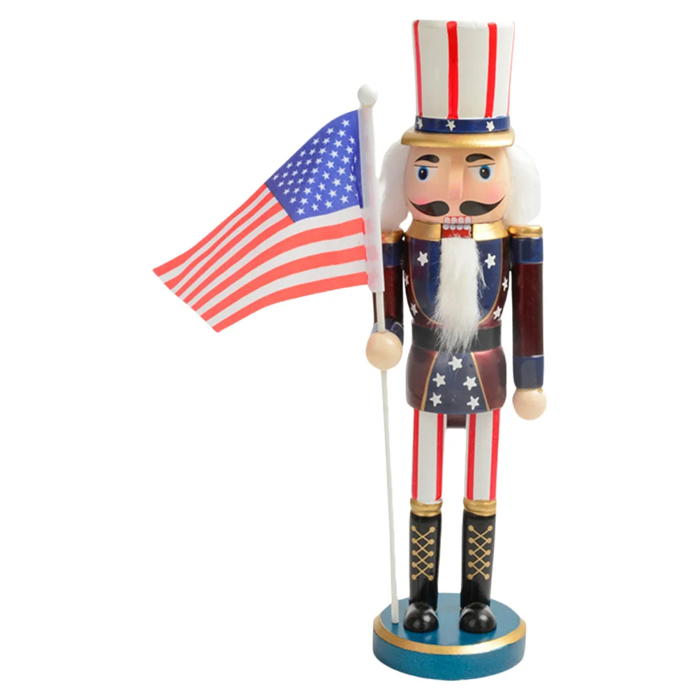 

American Nutcracker 12 Inch Wooden Patriotic Soldier Statue For Independence Day Christmas Tabletop Centerpiece Holiday