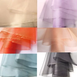 50cm*114cm 100% Silk Organza Fabrics For Sewing DIY Tulle Stiff Cloth Bridal Gown Wedding Dress