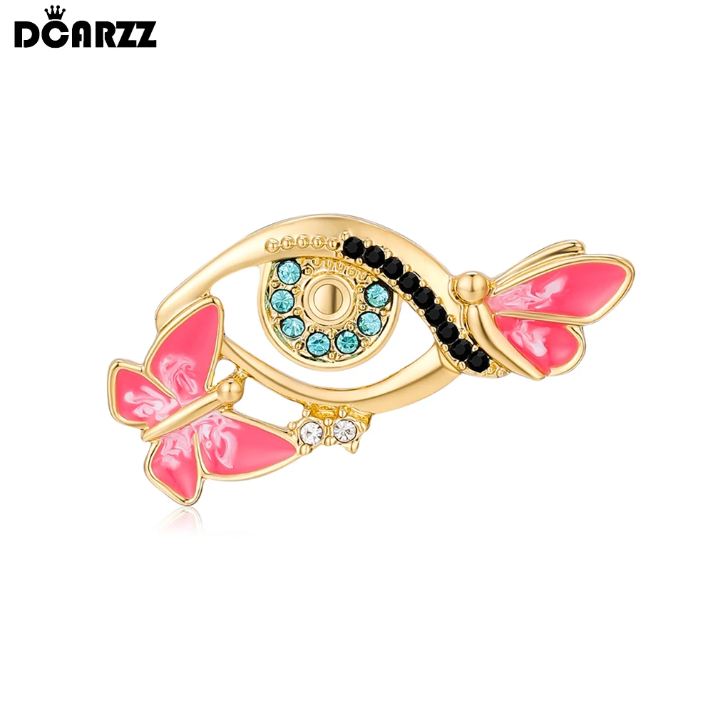 

DCARZZ Medical Ophthalmology Eye Brooch Inlaid Crystal Butterfly Charm Badge Lapel Coat Pin Gifts for Ophthalmologist Nurse