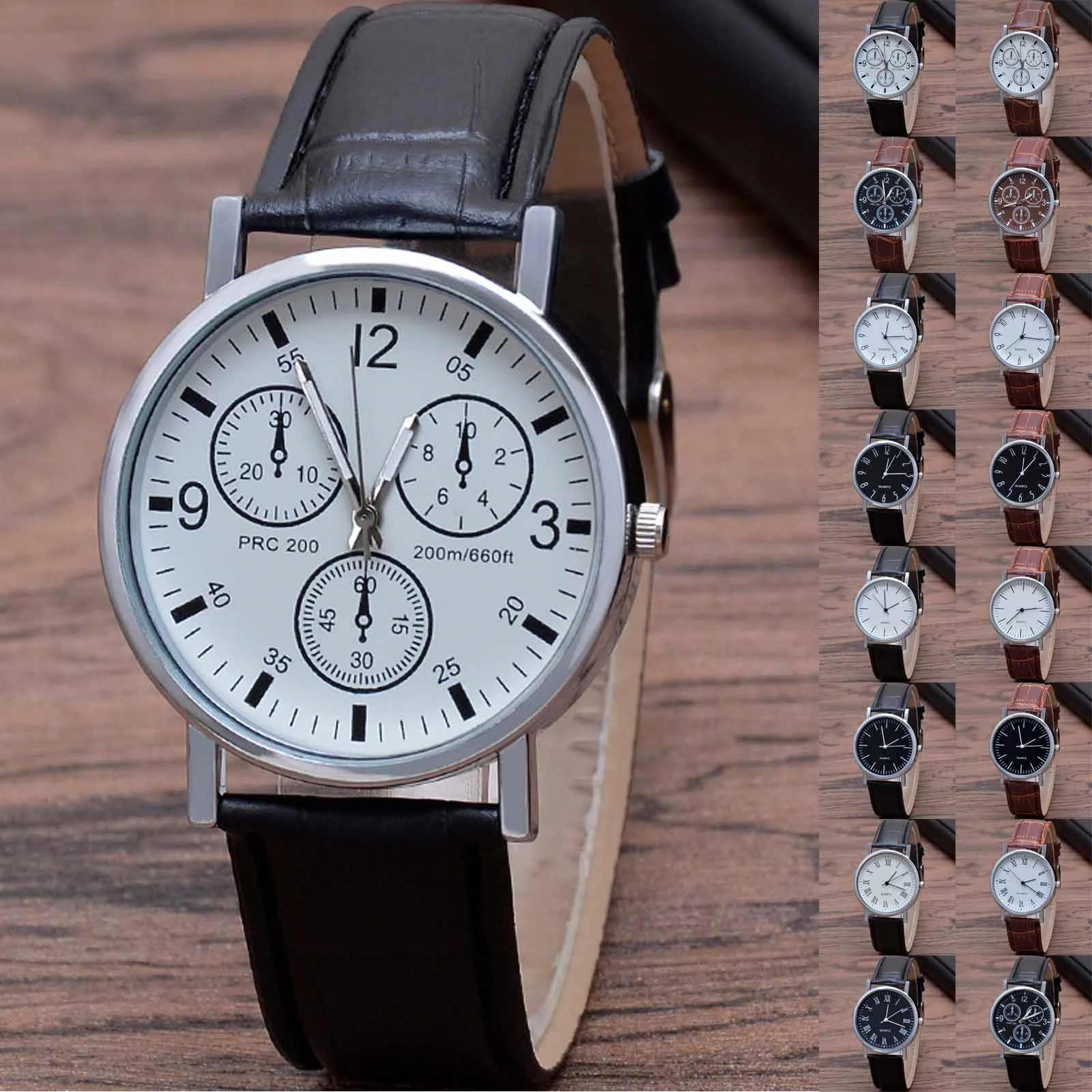 

Man Watch Fashion Luxury Creative Roulette Game Dial Design Leather Casual Life Waterproof Watches For Men Gifts