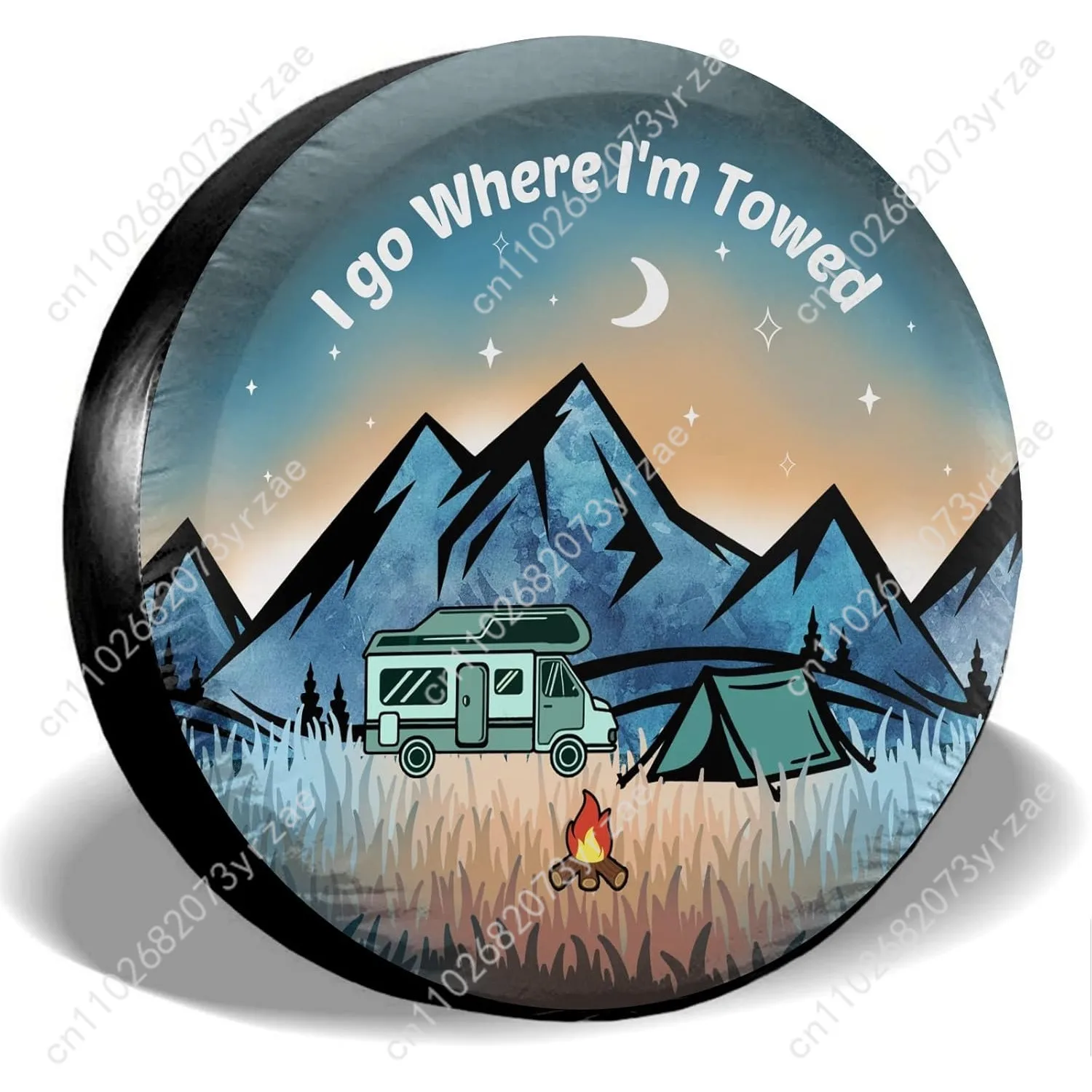 

I Go Where I'm Towed Various Models Spare Car Tire Cover Prevention Sand Dust rainwaterTire Cover Sturdy Durable Tire Covers