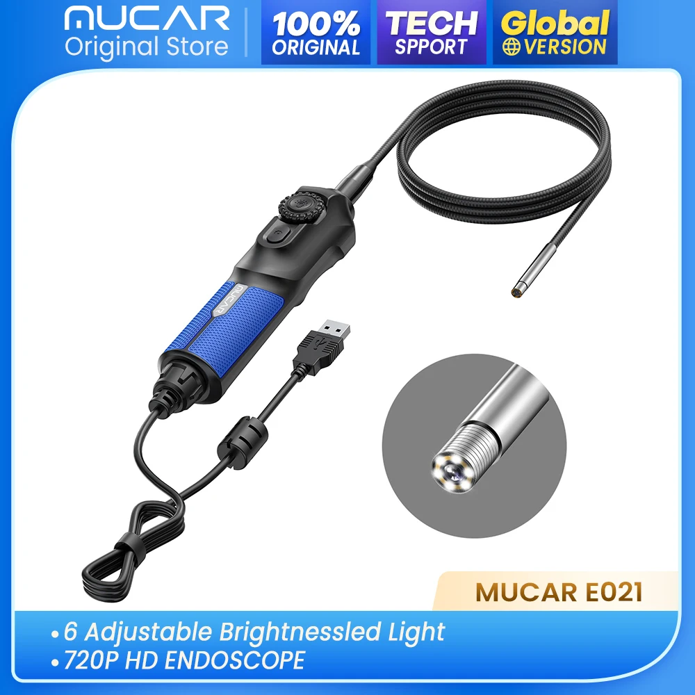 MUCAR E021 USB Endoscope Camera 6 LED Adjustable Brightness Led Light IP67 Waterproof Inspection Camera for 892BT 689BT VO8