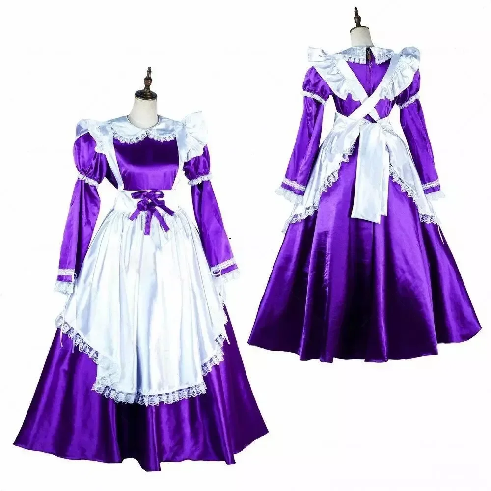 

Sissy Cute Girl Purple Lockable Dress French Sexy Maid Cosplay Christmas Costume Tailored