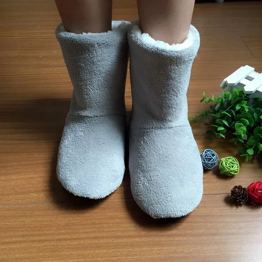 Winter Home Slipper Boot Women Non Slip Thickened Warm Children Fleece Soft Indoor Plush Cotton Female Floor Shoes House Men