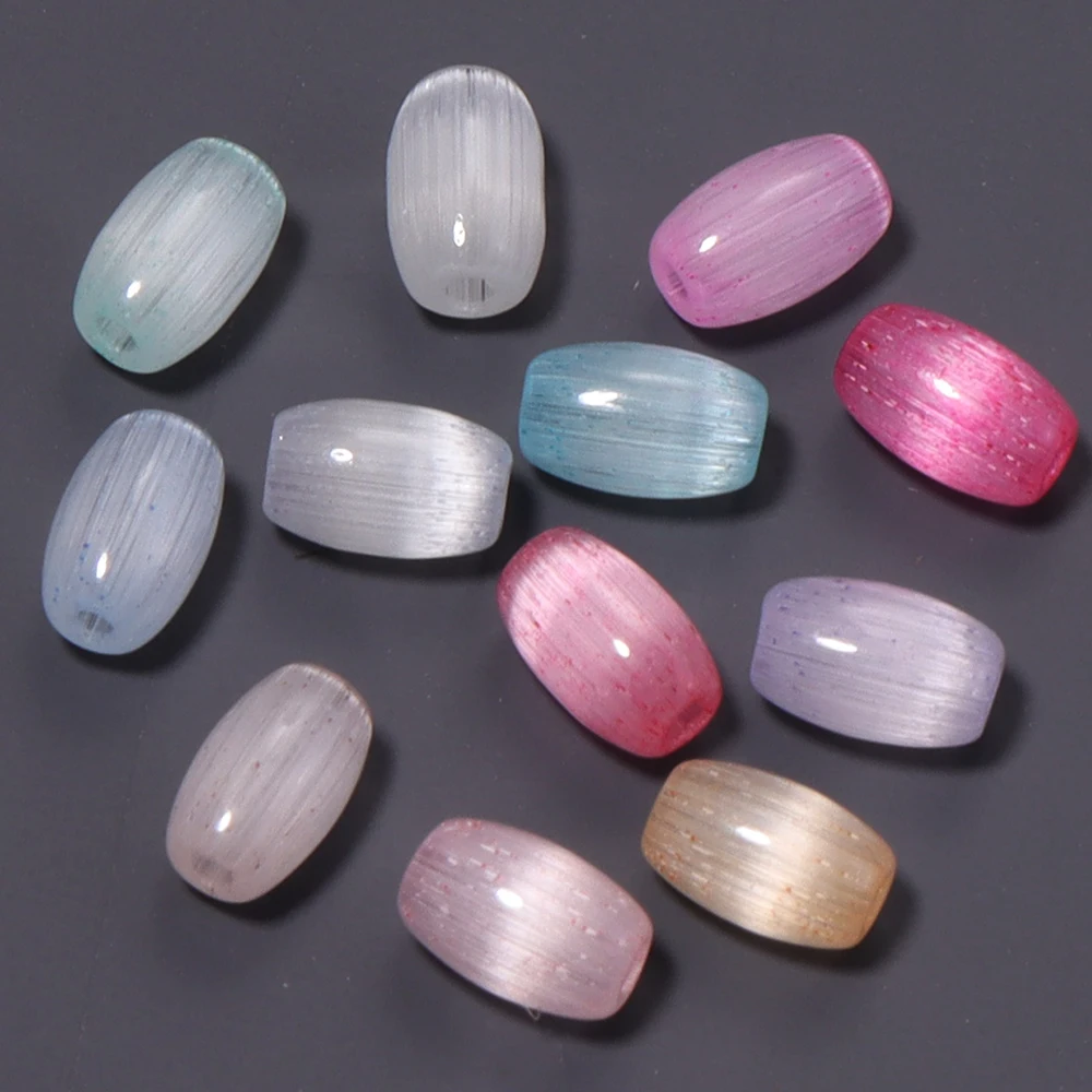 30g Cat Eye Glass Rice Beads 4x6mm Spacer Brushed Oval Glass Bead for Jewelry Making Crafts DIY Necklace Bracelet Accessories view 5