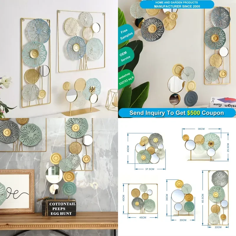 for Luxury Decorative Mirror Wall Art Vintage Style Home Decoration Wedding Ornament Craft  Living Room Bedroom Interior
