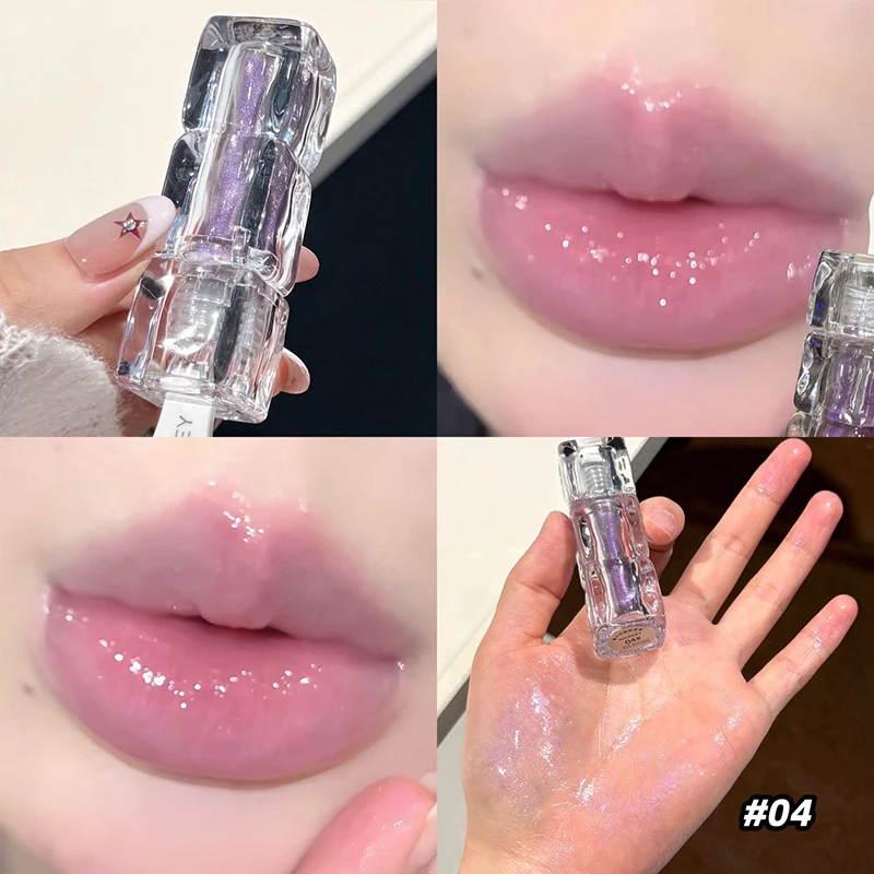 Mirror Lip Glaze Water Glossy Lip Stain Plumping Lasting Moisturizing Jelly Liquid Lipstick Beauty Makeup Shimmer Lipgloss Tint