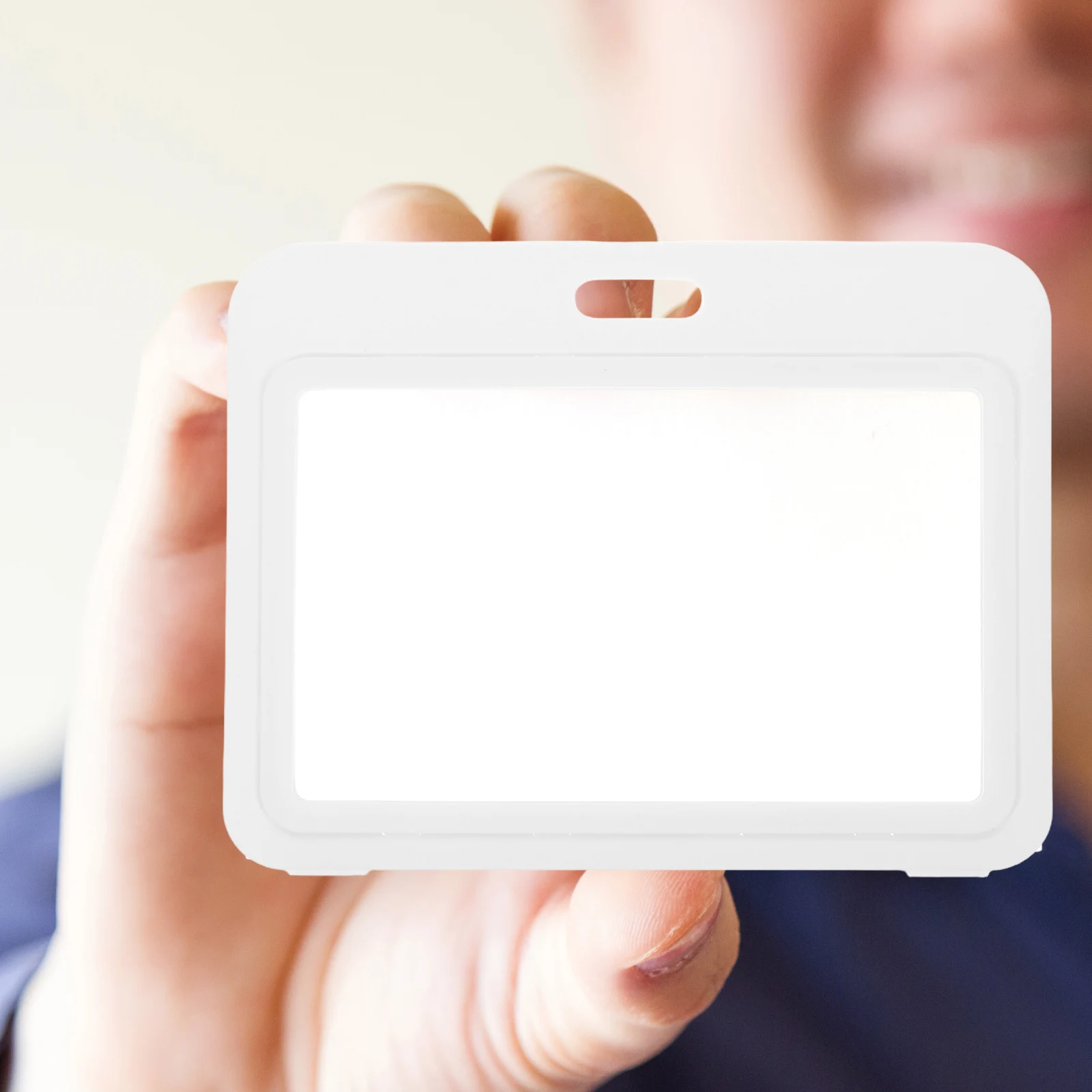 

12 Pcs ID Card Holder Clear Badge Cover Hard Sleeve Access Plastic Protector Horizontal