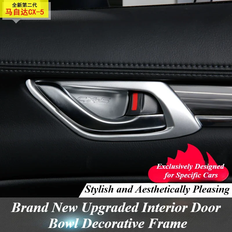 

4PCS Car Inner Door Bowl Decorative Film Sticker Protective Cover Interior Accessories Motification for 2017-2024 Mazda CX-5